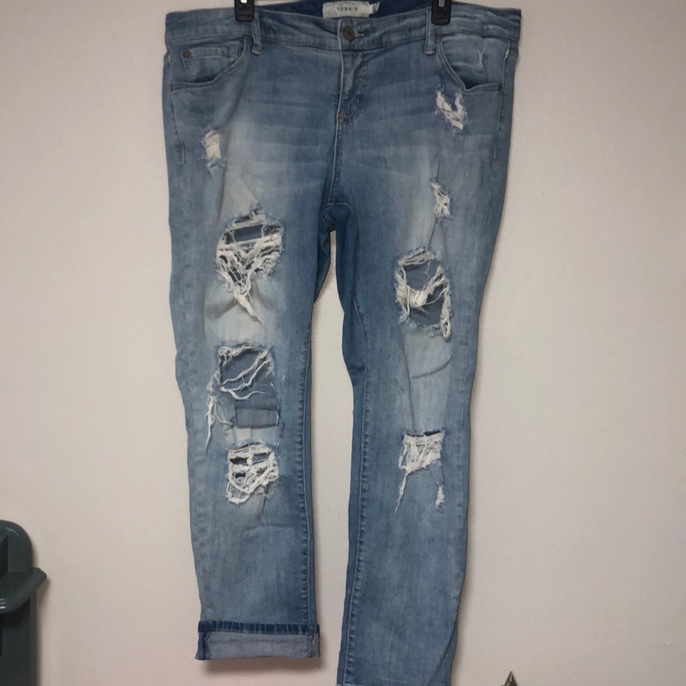 Torrid distressed boyfriend jeans